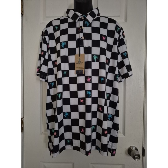 Chubbies Men's "The Check Me Out" Performance Polo 2.0 - XXL Check UPF 50+ NWT - Picture 1 of 6